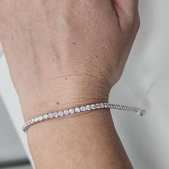 5.05 CT Lab-Grown Diamonds NWT 14K White Gold Tennis Bracelet Non-certified - Picture 3 of 7